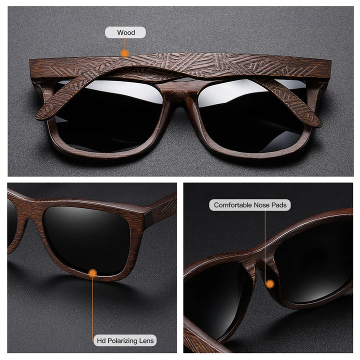 Natural Bamboo Wooden Sunglasses