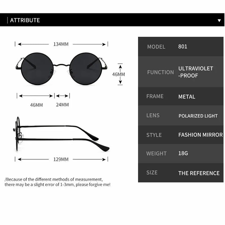 Round Polarized Retro Sunglasses