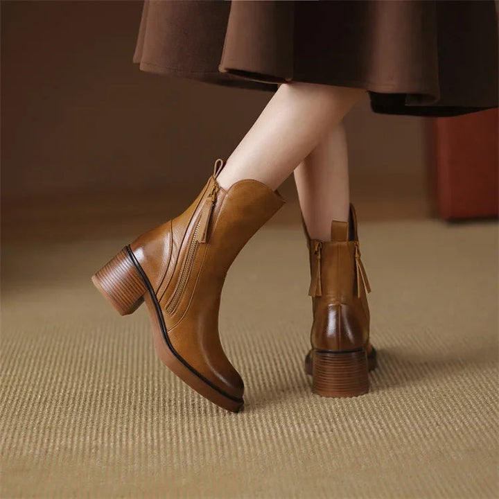 Duchess Leather Ankle Boots