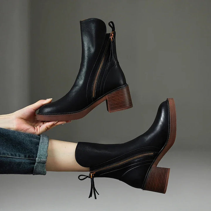 Duchess Leather Ankle Boots